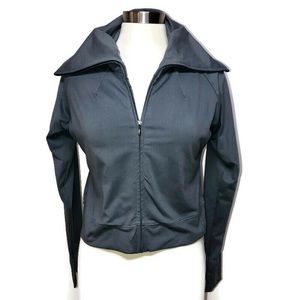 Lucy Women's Gray Knit Zip-Up Jacket Size Large